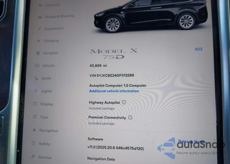 2016 Tesla Model X 60D/70D/75D/90D/P100D из США, поврежденный, VIN 5YJXCBE24GF013289